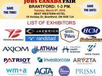 Sales Jobs FREE: Brantford Job Fair– March 5th, 2019